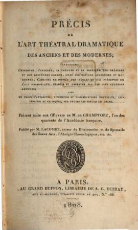 Précis de l'art theatral-dramatique