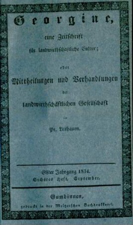 Elfter Jahrgang 1834. Sechstes Heft. September.