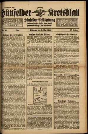 Erste Ausgabe vom Mittwoch, den 06. Mai 1942.