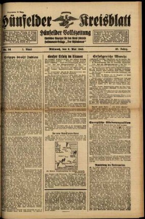 Erste Ausgabe vom Mittwoch, den 06. Mai 1942.