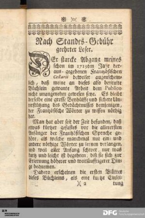 Nach Standes-Gebühr geehrter Leser.