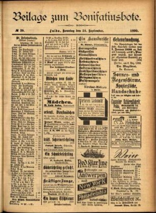 Zweite Ausgabe vom Sonntag, den 24. September 1899.