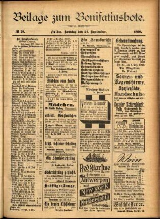 Zweite Ausgabe vom Sonntag, den 24. September 1899.