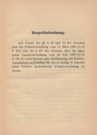 Baupolizeiordnung.