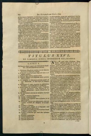 252-259, Titulus XXVI. De Simonia Circa Ingressum Religionis.