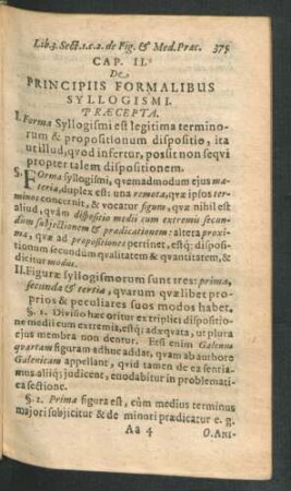 Cap. II. De Principiis Formalibus Syllogismi.