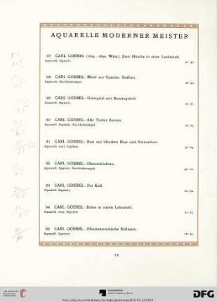 Aquarelle moderner Meister (Nr. 27-57)