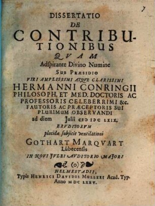 Dissertatio De Contributionibus
