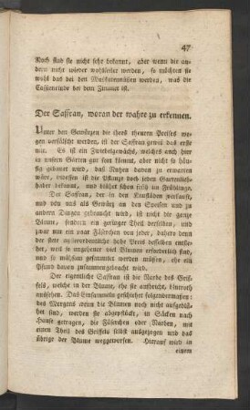 Der Saffran, woran der wahre zu erkennen.