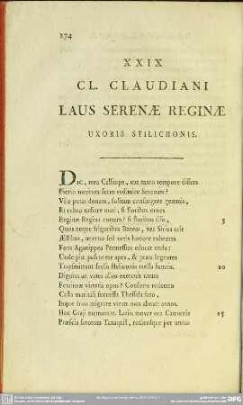 29 Panegyris Serenae dicta