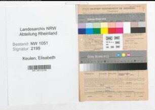 Entnazifizierung Elisabeth Keulen , geb. 04.01.1895 ()