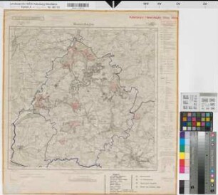 Katasteramt Meinerzhagen  Kreis Altena, Meßtischblatt Meinerzhagen 4811, Farbige Einzeichnung mit Namensliste