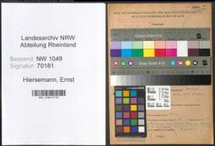 Entnazifizierung Ernst Hiersemann , geb. 09.08.1913 (Arbeiter)