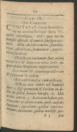 Cap. IX. De Comitate.