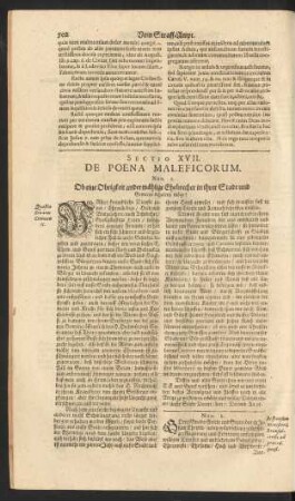 Sectio XVII. De Poena Maleficorum.