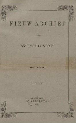 18: Nieuw archief voor wiskunde