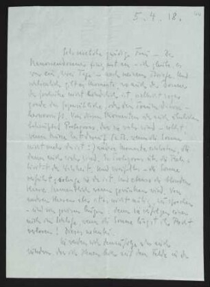 Brief von Arnulf Ansorge an Margarete Hauptmann