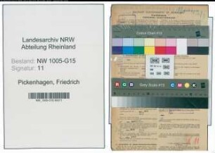 Entnazifizierung Friedrich Pickenhagen , geb. 20.07.1885 (Webmeister)