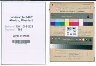 Entnazifizierung Wilhelm Jung , geb. 19.06.1895 (Vertreter)