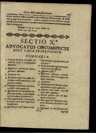 Sectio X. Advocatus Circumspecte Agat Circa Probationem.