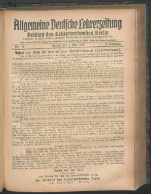 Beiblatt des Lehrerverbandes Berlin. - 2.1921, Nr. 18