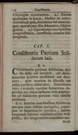 Cap. I. Consistentia Partium Solidarum læsa.