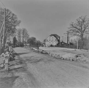 Mücka Straßenbau : Mücka. Straßenarbeiten an der Alten Mühle, Bautzener Straße