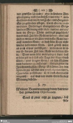 §. 77. Weitere Beantwortung derer darwieder gemachten Objectionen