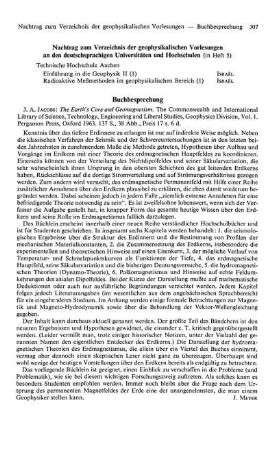 Nachtrag zum Verzeichnis der geophysikalischen Vorlesungen an den deutschsprachigen Universitäten und Hochschulen
