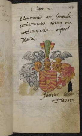 Wappen: Graf Albrecht (Albert) von Hanau(-Münzenber) (1579-1635), Eintrag o.J.