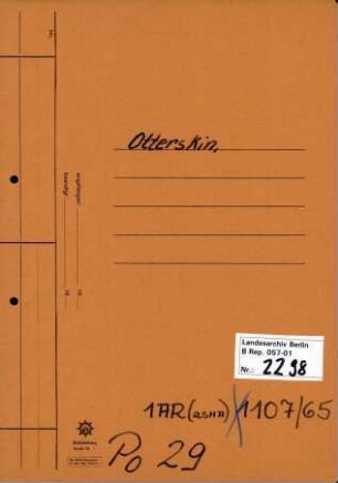 Personenheft Walter Otterstein (*02.06.1905), Kriminaloberamtmann