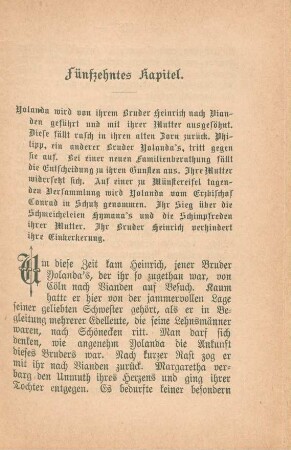 Fünfzehntes Kapitel. Yolanda wird von ihrem Bruder Heinrich nach Vianden geführt und mit ihrer Mutter ausgesöhnt. ...