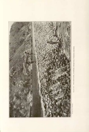 Plate LVI. The main dam, showing irrigations troughs beyond