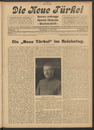Jahrgang 1. Dienstag, 12. Juni 1917. Nummer 19
