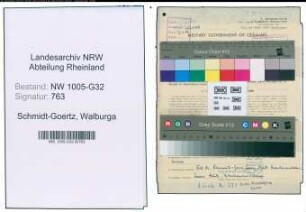Entnazifizierung Walburga Schmidt-Goertz , geb. 26.05.1908 (Aerztin)