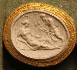 Ruhende Venus, von einem Satyr überrascht (Daktyliothek, Erstes Mythologisches Tausend)