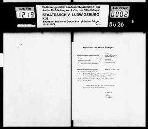 Essinger, Arthur *28.03.1857 Stuttgart 1942 dep. [22.08. nach Theresienstadt, dort gest. 18.11.1942] Essinger, Karoline geb. Rosenthal *08.12.1866 Heilbronn [22.08.1942 nach Theresienstadt dep., dort gest. 11.05.1944] Wohnorte: Stuttgart, Eschenau