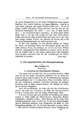 Die experimentelle Ermüdungsforschung : (Fortsetzung)