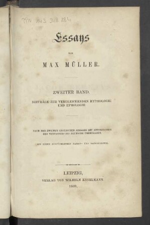 Bd. 2: Beiträge zur vergleichenden Mythologie und Ethologie