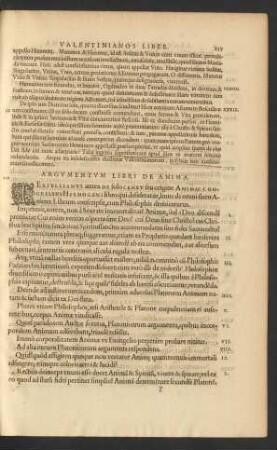 Argumentum Libri De Anima