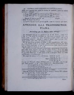 Appendice alla Trigonometria Piana.
