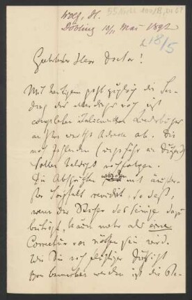 Brief an B. Schott's Söhne : 10.05.1892