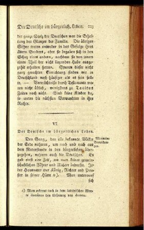 VI. Der Deutsche im bürgerlichen Leben.