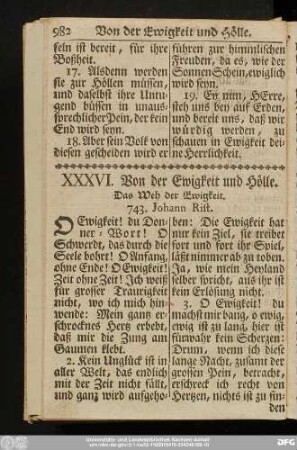XXXVI. Von der Ewigkeit und Hölle.