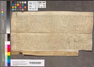 Huwelijksvoorwaarden van Hendrik van Ranst, Ridder, Heere te Kessel, en Jonkvrouw Henrik [so] van Haeften, 30 Augustus 1456. Perkament, 6 uithangende zegels zijn afgevallen.
