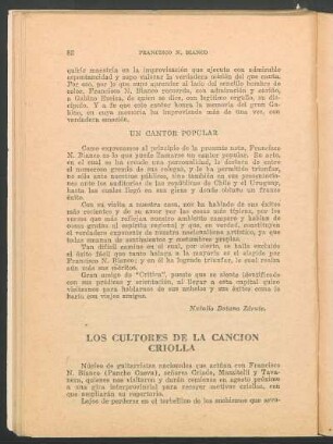 Un cantor popular