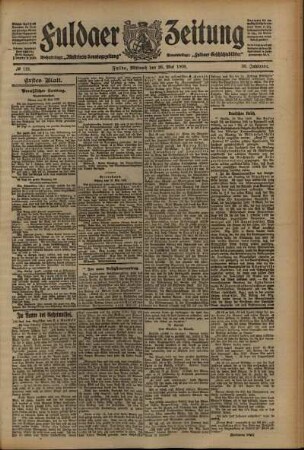 Erste Ausgabe vom Mittwoch, den 26. Mai 1909.