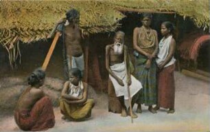 Parias vor ihrer Hütte, Ostindien [Serie Indien II]