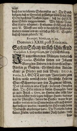 Evangel. Matth. 22, 15-22. Dominica XXIII. post Trinitatis.