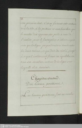 Chapitre second. Des bonnes positions